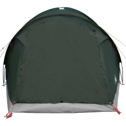Tente Cabane Vert armée 4 personnes Polyester et Acier 649562649562