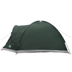 Tente Cabane Vert armée 4 personnes Polyester et Acier 649562649562