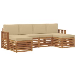 Ensembles de canapés avec coussin 6 pcs Naturel et Beige 649564649564