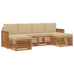 Ensembles de canapés avec coussin 6 pcs Naturel et Beige 649565649565