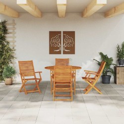 Ensemble de salle à manger pour jardin 5 pcs Marron 649566649566