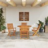 Ensemble de salle à manger pour jardin 5 pcs Marron 649566649566