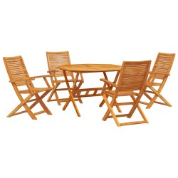 Ensemble de salle à manger pour jardin 5 pcs Marron 649567649567