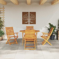 Ensemble de salle à manger pour jardin 5 pcs Marron 649567649567