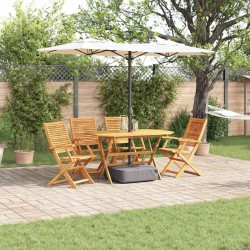 Ensemble de salle à manger pour jardin 5 pcs Marron 649568649568