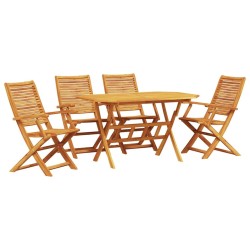 Ensemble de salle à manger pour jardin 5 pcs Marron 649568649568