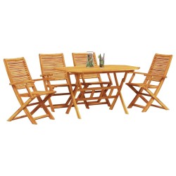 Ensemble de salle à manger pour jardin 5 pcs Marron 649568649568