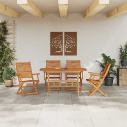 Ensemble de salle à manger pour jardin 5 pcs Marron 649568649568