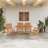 Ensemble de salle à manger pour jardin 5 pcs Marron 649568649568