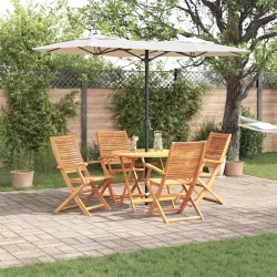 Ensemble de salle à manger pour jardin 5 pcs Marron 649569649569