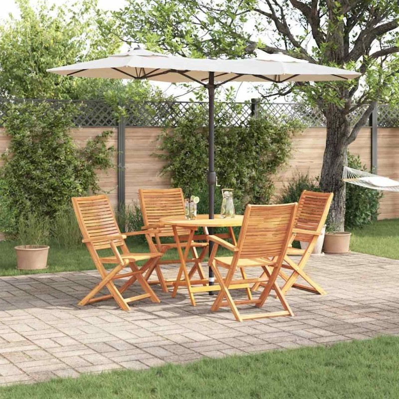 Ensemble de salle à manger pour jardin 5 pcs Marron 649569649569
