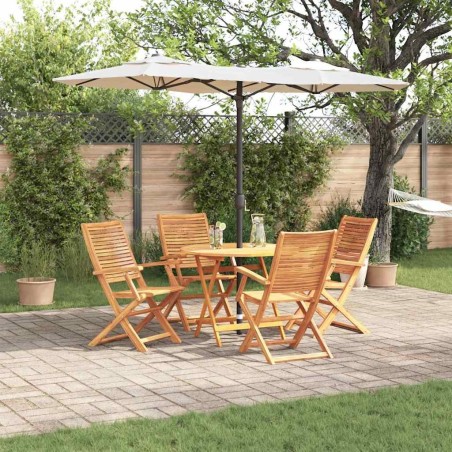Ensemble de salle à manger pour jardin 5 pcs Marron 649569649569