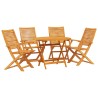 Ensemble de salle à manger pour jardin 5 pcs Marron 649569649569