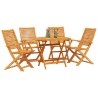 Ensemble de salle à manger pour jardin 5 pcs Marron 649569649569