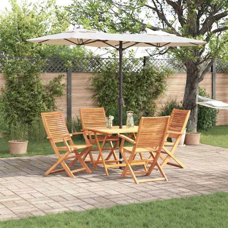 Ensemble de salle à manger pour jardin 5 pcs Marron 649570649570