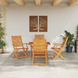Ensemble de salle à manger pour jardin 5 pcs Marron 649570649570