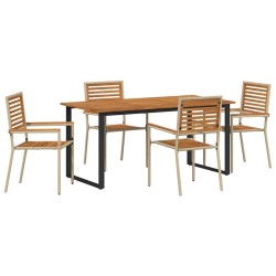 Ensemble de salle à manger pour jardin 5 pcs Beige 649573649573