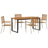 Ensemble de salle à manger pour jardin 5 pcs Beige 649573649573