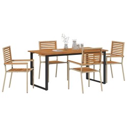 Ensemble de salle à manger pour jardin 5 pcs Beige 649573649573
