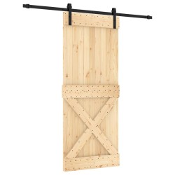 Porte coulissante Naturel et noir 85 x 210 cm 649582649582