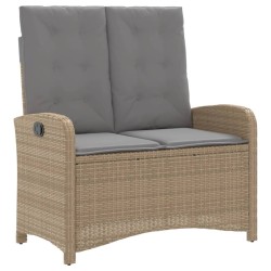 Ensemble à manger de jardin coussins 4 pcs beige résine tressée 649585649585