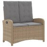 Ensemble à manger de jardin coussins 4 pcs beige résine tressée 649585649585