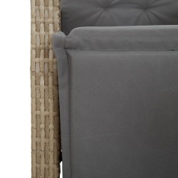 Ensemble à manger de jardin coussins 4 pcs beige résine tressée 649585649585