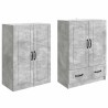 Ensemble de Meubles 2 pcs Gris béton Bois d'ingénierie 649587649587