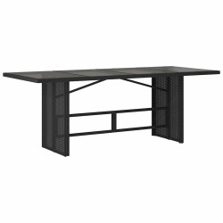 Ensemble à manger de jardin 9pcs coussins noir résine tressée 649588649588