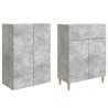 Ensemble de Meubles 2 pcs Gris béton Bois d'ingénierie 649589649589