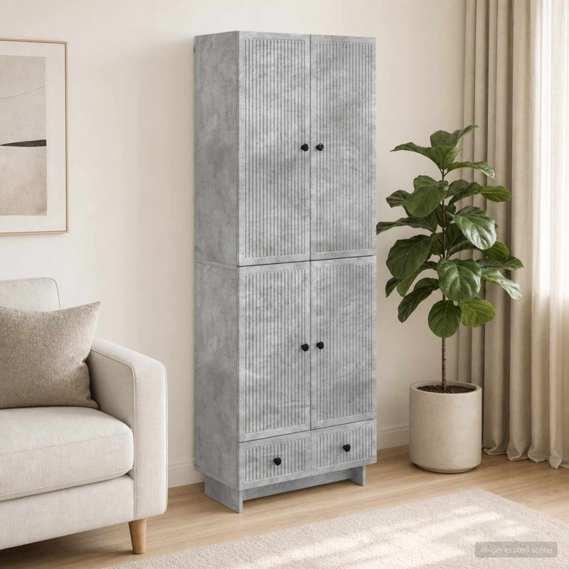 Ensemble de Meubles 2 pcs Gris béton 66 x 34,5 x 95 cm 649596649596