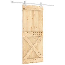Porte coulissante Naturel et Blanc 85 x 210 cm 649599649599