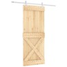 Porte coulissante Naturel et Blanc 85 x 210 cm 649599649599