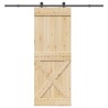 Porte coulissante NARVIK Naturel et noir 85 x 210 cm (213,5 cm) 649600649600