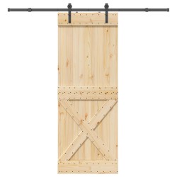 Porte coulissante NARVIK Naturel et noir 85 x 210 cm (213,5 cm) 649601649601