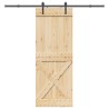 Porte coulissante NARVIK Naturel et noir 85 x 210 cm (213,5 cm) 649601649601