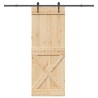 Porte coulissante NARVIK Naturel et noir 85 x 210 cm (213,5 cm) 649602649602