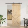Porte coulissante NARVIK Naturel et noir 85 x 210 cm (152,5 cm) 649604649604