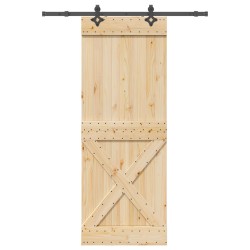 Porte coulissante NARVIK Naturel et noir 85 x 210 cm (152,5 cm) 649606649606