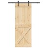 Porte coulissante NARVIK Naturel et noir 85 x 210 cm (152,5 cm) 649607649607