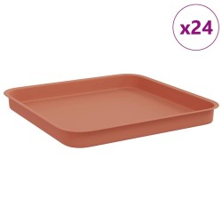 Plateau carré à fleurs 24 pcs Rouge brique 21 x 21 x 2 cm 649611649611