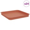 Plateau carré à fleurs 24 pcs Rouge brique 21 x 21 x 2 cm 649611649611