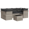 Salon de jardin avec coussins 7 pcs gris clair résine tressée 649619649619