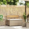 Banc de rangement de jardin avec coussin beige résine tressée 649622649622