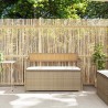 Banc de rangement de jardin avec coussin beige résine tressée 649622649622