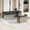 Salon de jardin 8 pcs avec coussins gris clair résine tressée 649623649623