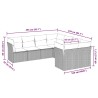 Salon de jardin 8 pcs avec coussins gris clair résine tressée 649624649624