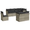 Salon de jardin 8 pcs avec coussins gris clair résine tressée 649625649625