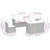 Salon de jardin 8 pcs avec coussins gris clair résine tressée 649625649625