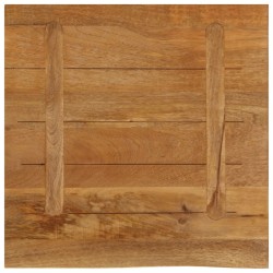 Dessus de table à bord vivant 80x80x3,8 cm bois massif manguier 649635649635